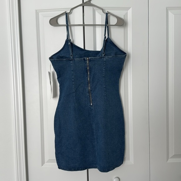 Blue Denim Studded Mini Dress - Picture 2 of 3